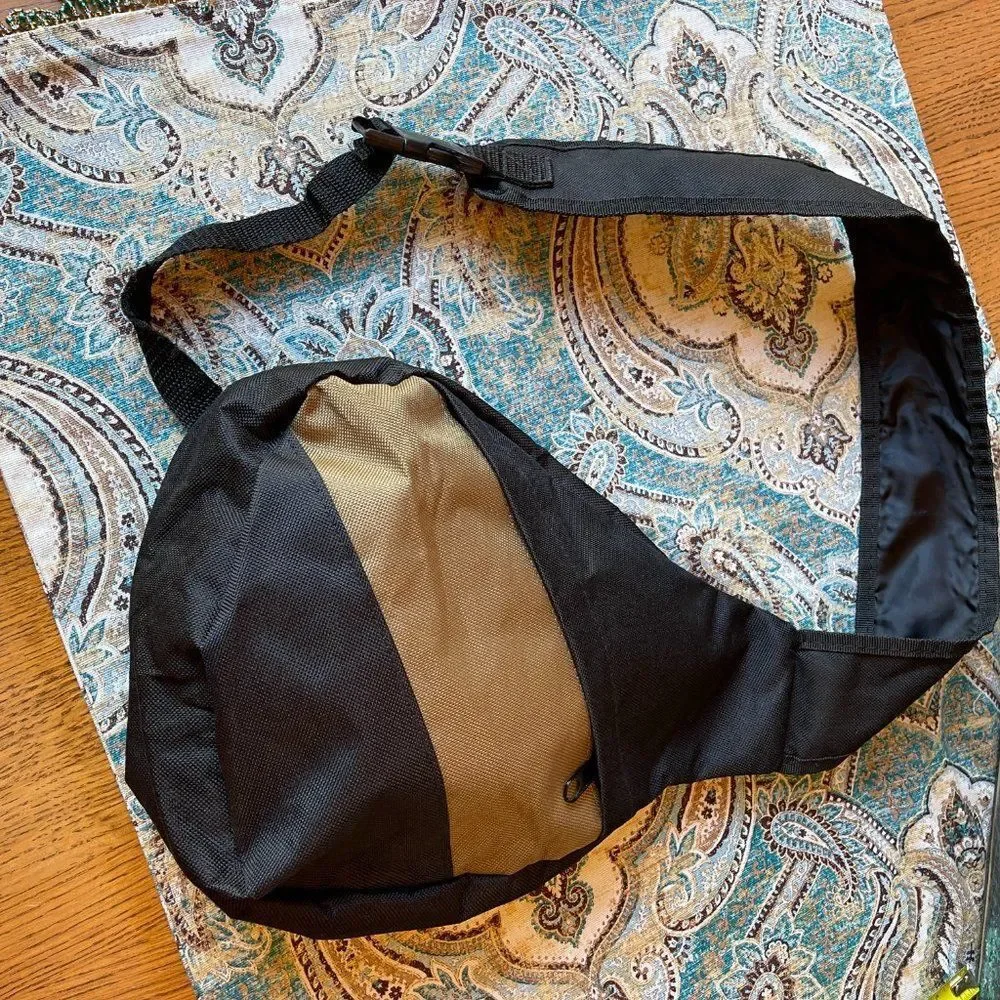 Crossbody Sling Bag Black Taupe Adjustable Belt Bag Travel Everyday Unisex
